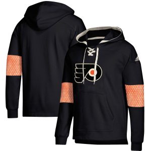 Unique Philadelphia Flyers adidas Jersey Lace Up Pullover Hoodie Black for ultimate sports enthusiasts