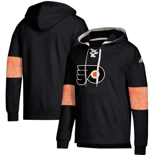 Unique Philadelphia Flyers adidas Jersey Lace Up Pullover Hoodie Black for ultimate sports enthusiasts
