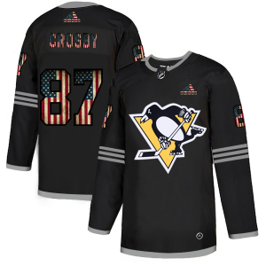 Amazing Pittsburgh Penguins #87 Sidney Crosby Adidas Men's Black USA Flag Limited NHL Jersey for die - hard hockey fans