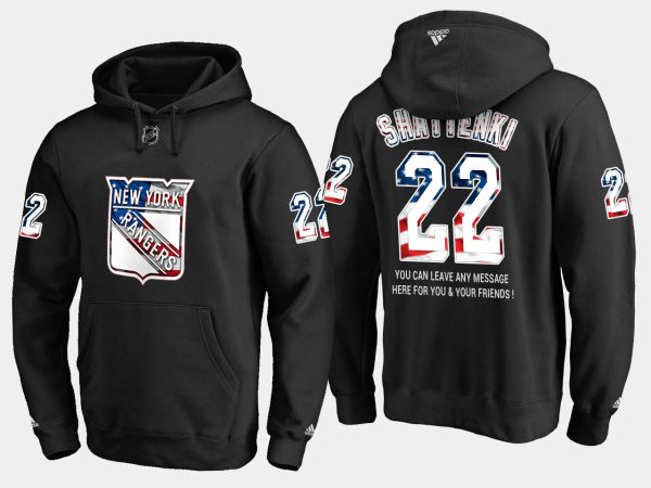 Stylish Rangers #22 Kevin Shattenkirk NHL Banner Wave Usa Flag Black Hoodie to complete your fan gear collection