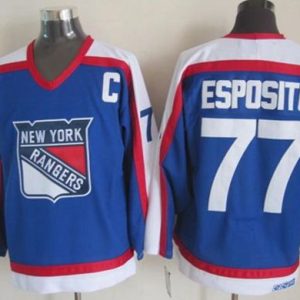 Impressive Rangers #77 Phil Esposito Blue/White CCM Throwback Stitched NHL Jersey a must - have for collectors