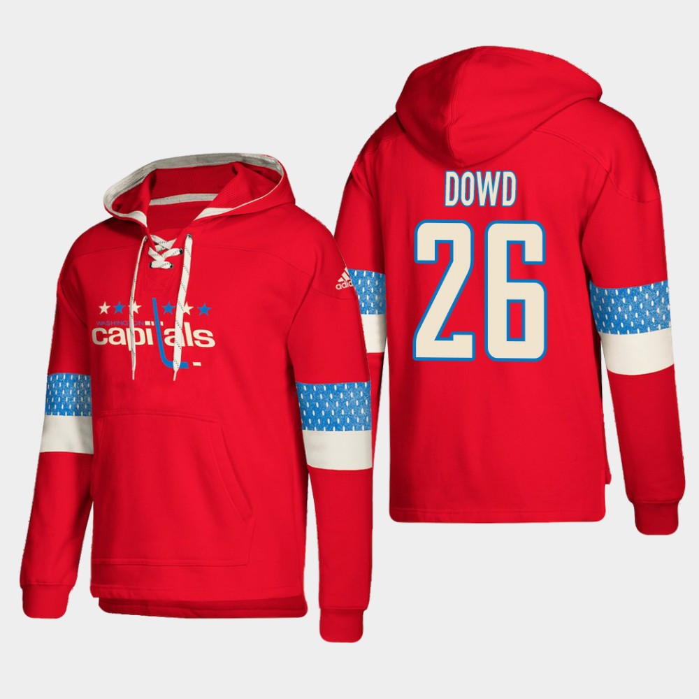 Impressive Washington Capitals #26 Nic Dowd Red adidas Lace Up Pullover Hoodie a must - have for collectors