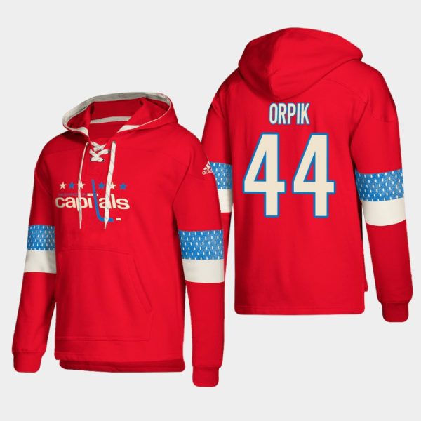 Stylish Washington Capitals #44 Brooks Orpik Red adidas Lace Up Pullover Hoodie a must - have for collectors