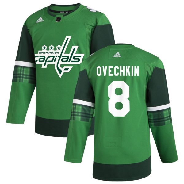 Stylish Washington Capitals #8 Alex Ovechkin Men's Adidas 2020 St. Patrick's Day Stitched NHL Jersey Green to show your team spirit