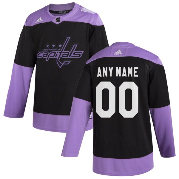 Amazing Washington Capitals Adidas Hockey Fights Cancer Custom Practice Jersey Black to complete your fan gear collection