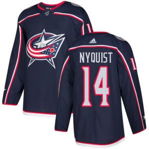 Sleek Adidas Blue Jackets #14 Gustav Nyquist Navy Blue Home Authentic Stitched NHL Jersey to show your team spirit