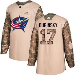 Fantastic Adidas Blue Jackets #17 Brandon Dubinsky Camo Authentic 2017 Veterans Day Stitched Youth NHL Jersey for die - hard hockey fans