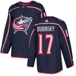 Fantastic Adidas Blue Jackets #17 Brandon Dubinsky Navy Blue Home Authentic Stitched NHL Jersey to stand out at the arena