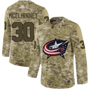 Impressive Adidas Blue Jackets #30 Curtis McElhinney Camo Authentic Stitched NHL Jersey a must - have for collectors
