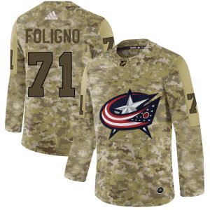 Gorgeous Adidas Blue Jackets #71 Nick Foligno Camo Authentic Stitched NHL Jersey to complete your fan gear collection