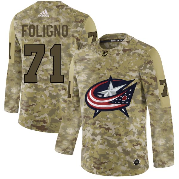 Gorgeous Adidas Blue Jackets #71 Nick Foligno Camo Authentic Stitched NHL Jersey to complete your fan gear collection