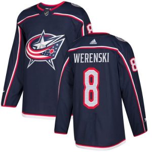 Gorgeous Adidas Blue Jackets #8 Zach Werenski Navy Blue Home Authentic Stitched NHL Jersey for ultimate sports enthusiasts