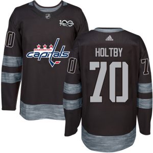 Fantastic Adidas Capitals #70 Braden Holtby Black 1917 2017 100th Anniversary Stitched NHL Jersey for die - hard hockey fans