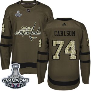 Gorgeous Adidas Capitals #74 John Carlson Green Salute to Service Stanley Cup Final Champions Stitched NHL Jersey to show your team spirit