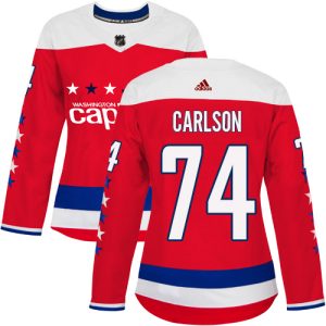 Impressive Adidas Capitals #74 John Carlson Red Alternate Authentic Women's Stitched NHL Jersey to complete your fan gear collection