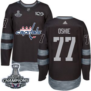 Stylish Adidas Capitals #77 T.J Oshie Black 1917 2017 100th Anniversary Stanley Cup Final Champions Stitched NHL Jersey for die - hard hockey fans