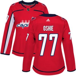 Amazing Adidas Capitals #77 T.J Oshie Red Home Authentic Women's Stitched NHL Jersey to stand out at the arena