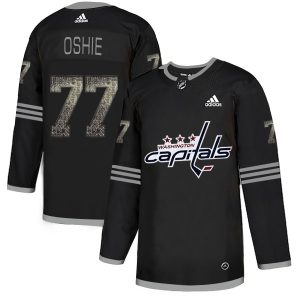 Impressive Adidas Capitals #77 T.J. Oshie Black_1 Authentic Classic Stitched NHL Jersey for die - hard hockey fans
