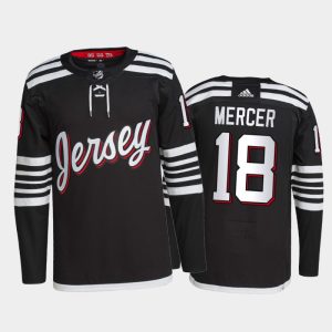 Gorgeous Adidas Devils #18 Dawson Mercer Men's 2021 22 Alternate Authentic NHL Jersey Black for ultimate sports enthusiasts