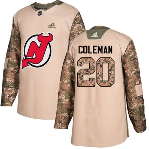 Amazing Adidas Devils #20 Blake Coleman Camo Authentic 2017 Veterans Day Stitched NHL Jersey to complete your fan gear collection