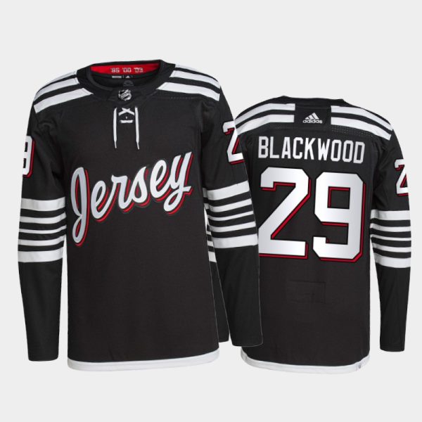 Stylish Adidas Devils #29 Mackenzie Blackwood Men's 2021 22 Alternate Authentic NHL Jersey Black to show your team spirit