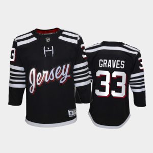 Impressive Adidas Devils #33 Ryan Graves Youth 2021 22 Alternate Game NHL Jersey Black to show your team spirit