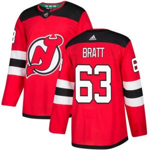Impressive Adidas Devils #63 Jesper Bratt Red Home Authentic Stitched NHL Jersey for ultimate sports enthusiasts