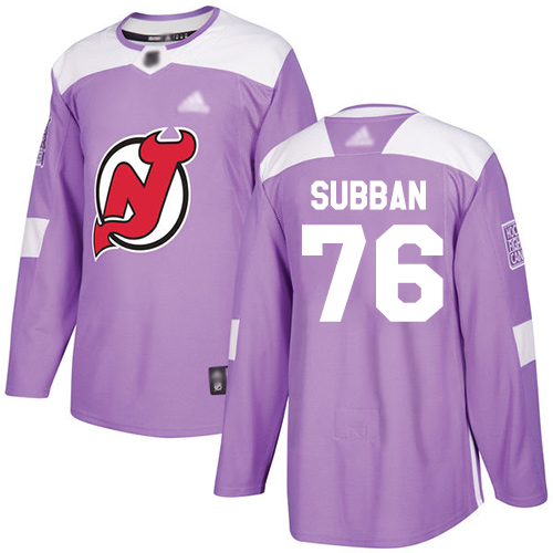 Stylish Adidas Devils #76 P.K. Subban Purple Authentic Fights Cancer Stitched NHL Jersey perfect for game days