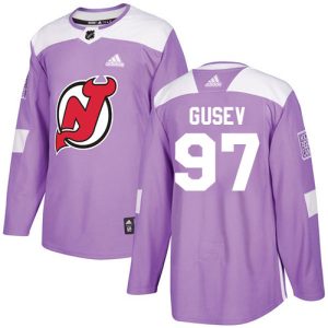 Stunning Adidas Devils #97 Nikita Gusev Purple Authentic Fights Cancer Stitched NHL Jersey to complete your fan gear collection