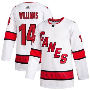 Sleek Adidas Hurricanes #14 Justin Williams White Road Authentic Stitched NHL Jersey perfect for game days