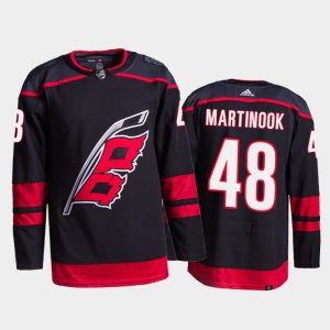 Sleek Adidas Hurricanes #48 Jordan Martinook Men's 2021 22 Alternate Authentic NHL Jersey Black perfect for game days