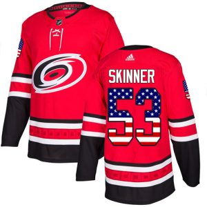 Amazing Adidas Hurricanes #53 Jeff Skinner Red Home Authentic USA Flag Stitched Youth NHL Jersey for ultimate sports enthusiasts