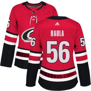 Gorgeous Adidas Hurricanes #56 Erik Haula Red Home Authentic Women's Stitched NHL Jersey to stand out at the arena