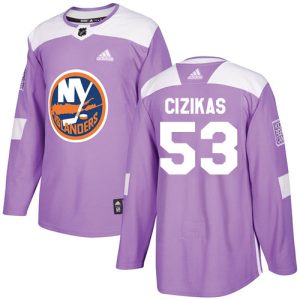 Fantastic Adidas Islanders #53 Casey Cizikas Purple Authentic Fights Cancer Stitched NHL Jersey perfect for game days