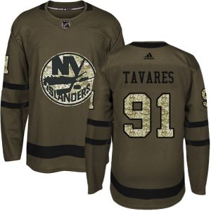 Sleek Adidas Islanders #91 John Tavares Green Salute to Service Stitched NHL Jersey a must - have for collectors