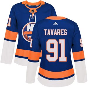 Stylish Adidas Islanders #91 John Tavares Royal Blue Home Authentic Women's Stitched NHL Jersey to complete your fan gear collection