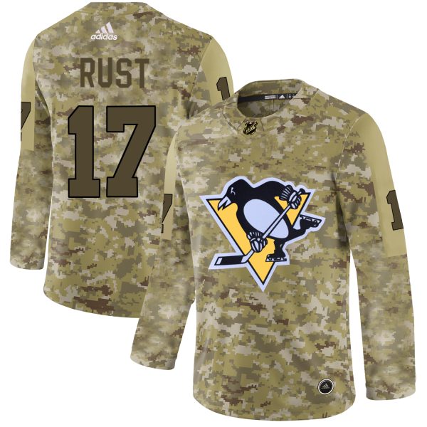Impressive Adidas Penguins #17 Bryan Rust Camo Authentic Stitched NHL Jersey a must - have for collectors