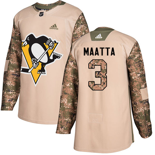 Fantastic Adidas Penguins #3 Olli Maatta Camo Authentic 2017 Veterans Day Stitched NHL Jersey to show your team spirit
