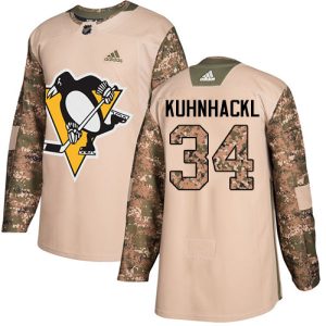 Impressive Adidas Penguins #34 Tom Kuhnhackl Camo Authentic 2017 Veterans Day Stitched NHL Jersey for die - hard hockey fans