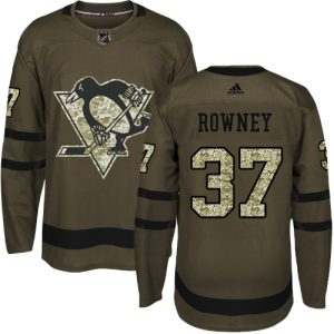 Fantastic Adidas Penguins #37 Carter Rowney Green Salute to Service Stitched NHL Jersey to stand out at the arena