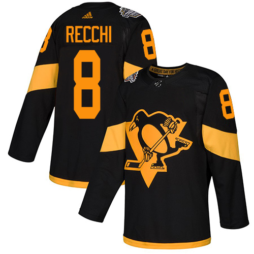 Sleek Adidas Penguins #8 Mark Recchi Black Authentic 2019 Stadium Series Stitched NHL Jersey a must - have for collectors