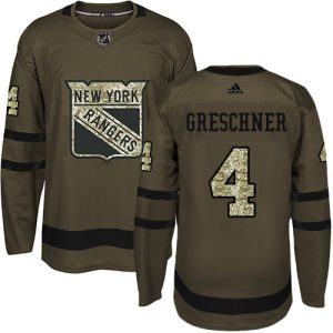 Stunning Adidas Rangers #4 Ron Greschner Green Salute to Service Stitched NHL Jersey to complete your fan gear collection