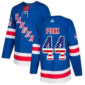 Stunning Adidas Rangers #44 Neal Pionk Royal Blue Home Authentic USA Flag Stitched NHL Jersey to complete your fan gear collection