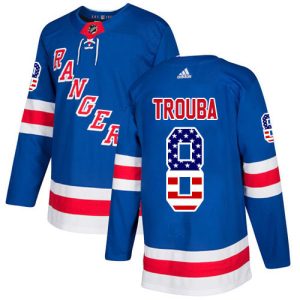 Fantastic Adidas Rangers #8 Jacob Trouba Royal Blue Home Authentic USA Flag Stitched NHL Jersey to show your team spirit