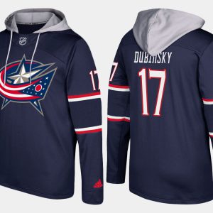 Gorgeous Blue Jackets #17 Brandon Dubinsky Navy Name And Number Hoodie to complete your fan gear collection