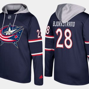 Gorgeous Blue Jackets #28 Oliver Bjorkstrand Navy Name And Number Hoodie for die - hard hockey fans