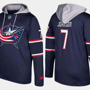 Amazing Blue Jackets #7 Jack Johnson Navy Name And Number Hoodie to complete your fan gear collection