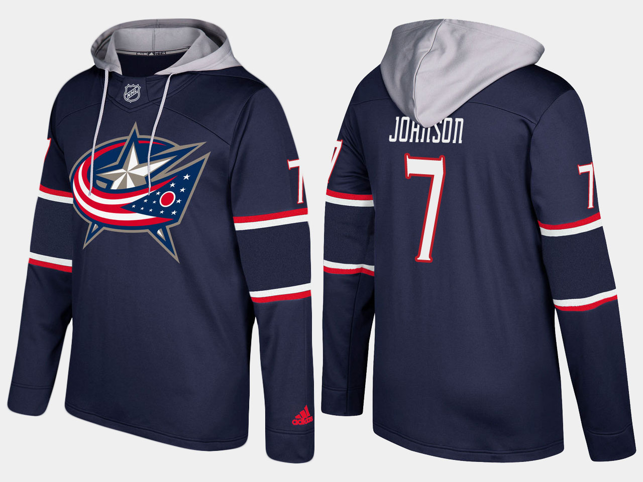 Amazing Blue Jackets #7 Jack Johnson Navy Name And Number Hoodie to complete your fan gear collection