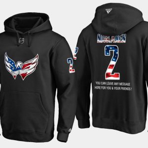Fantastic Capitals #2 Matt Niskanen NHL Banner Wave Usa Flag Black Hoodie to stand out at the arena