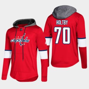 Stylish Capitals #70 Braden Holtby Red 2018 Pullover Platinum Hoodie to complete your fan gear collection